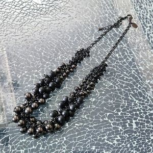 NWOT Lia Sophia Black Pearl Necklace